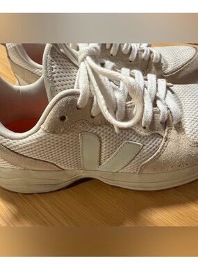 Veja Off-White & Cream Suede Mesh Sneakers